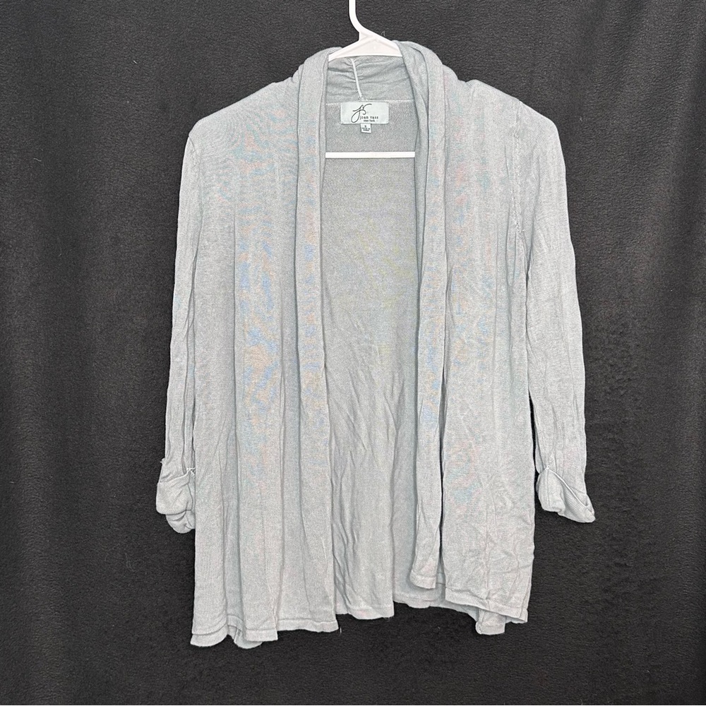 Joan Vass New York S Teal Soft Oversized 3/4 Sleeve Cartigan